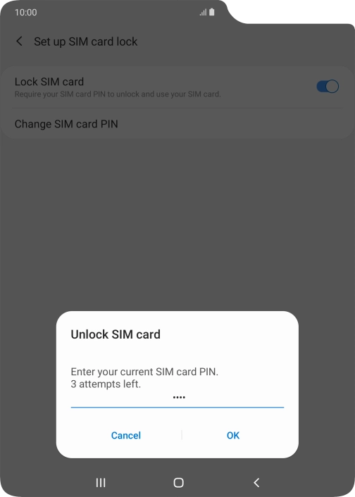Key in your PIN and press OK. The default PIN is 1111.