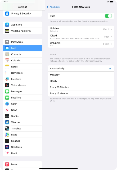 Press the indicator next to 