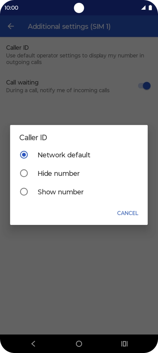 Press Show number to turn on caller identification.