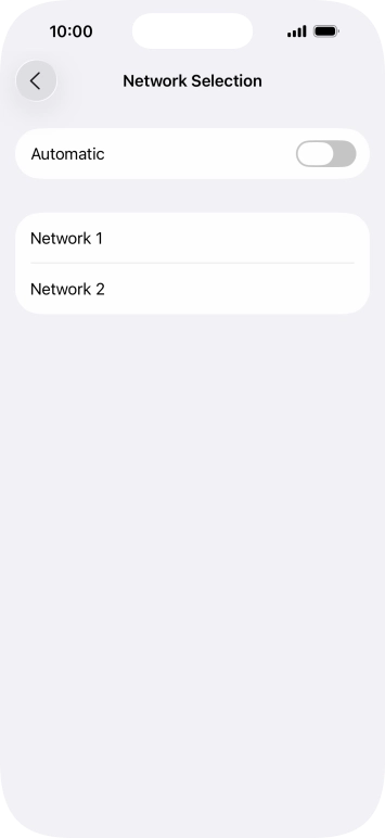 If you turn off the function, press the required network.