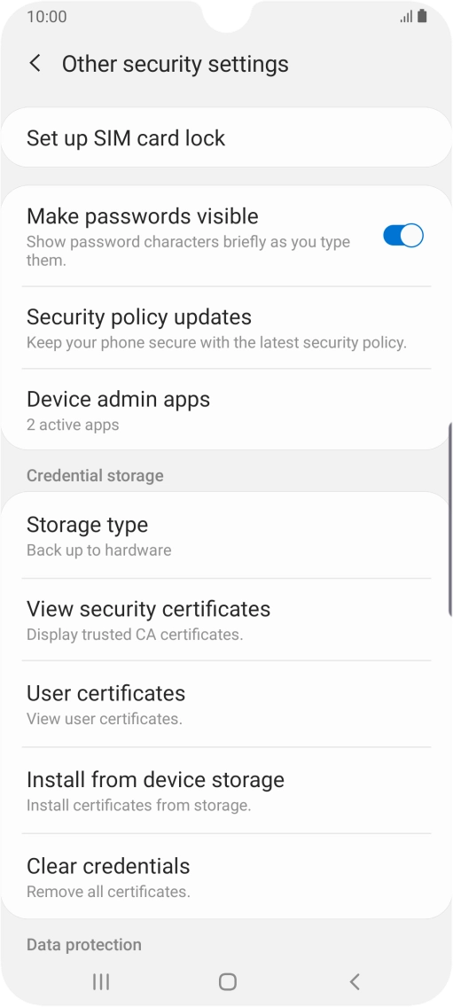 Press Set up SIM card lock.