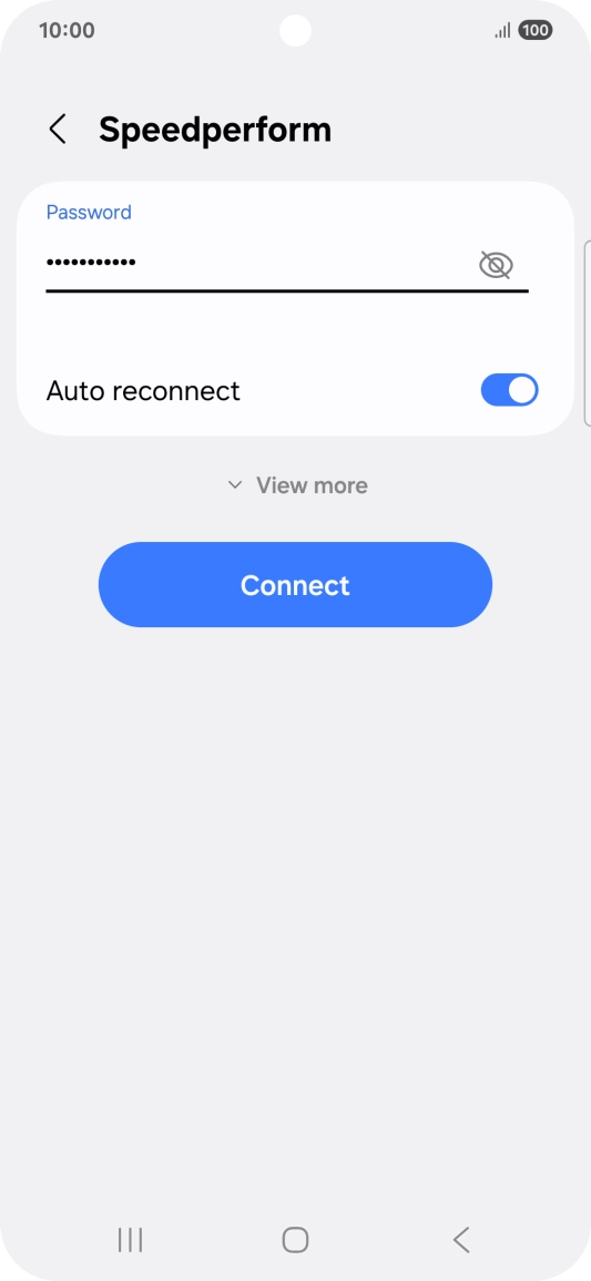 Key in the password for the Wi-Fi network and press Connect.