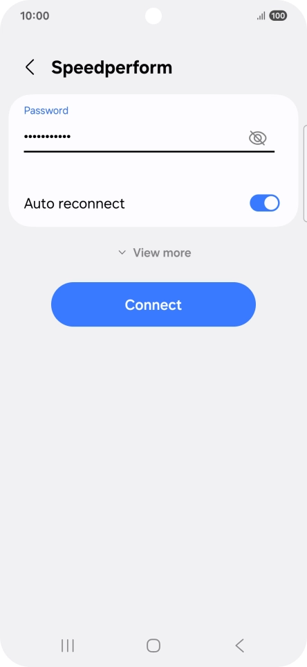 Key in the password for the Wi-Fi network and press Connect.