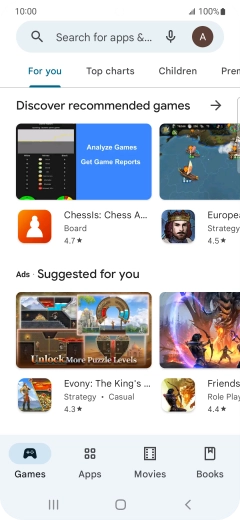 Press the profile icon.