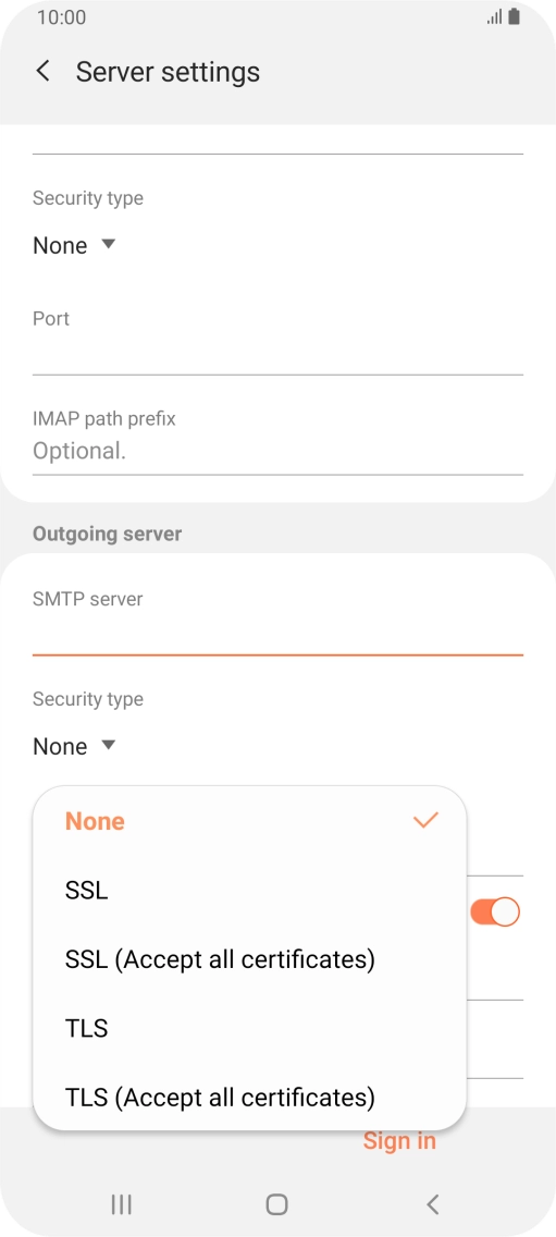 Press None to turn off the function.