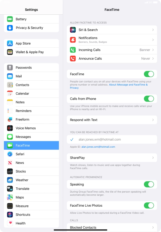 Press the indicator next to 