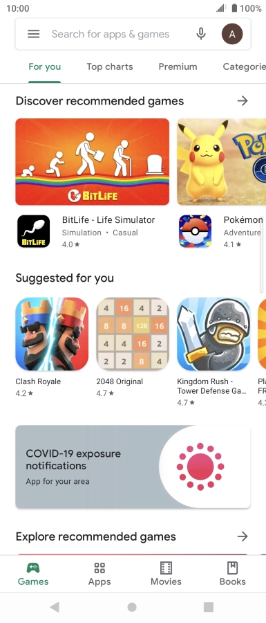Slide your finger right starting from the left side of the screen.