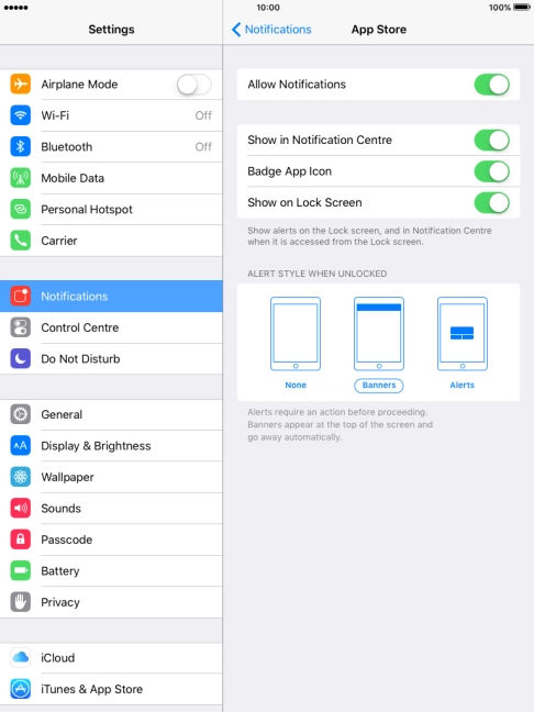 Press the indicator next to 