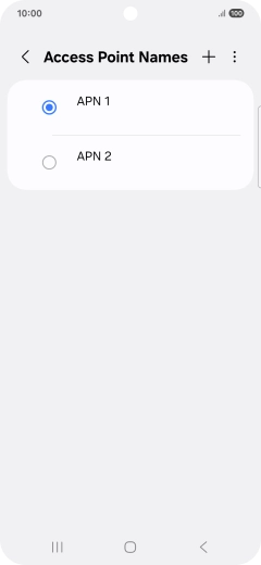 Press the field next to the data connection to activate it.