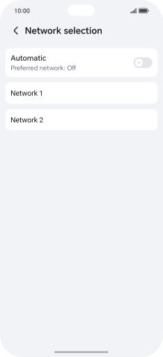 Press the required network.