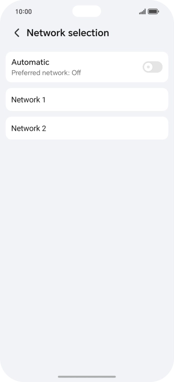 Press the required network.