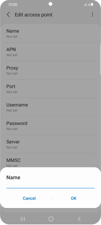 Key in EE Internet and press OK.
