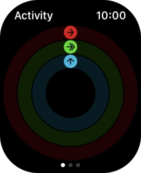 The screen will tell you how far you are from completing your daily activity goals. When the coloured rings are closed, you've reached the goals of your daily activity.