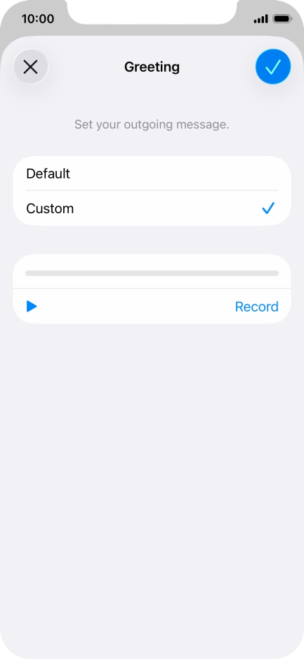Press the play icon to play your personal greeting.