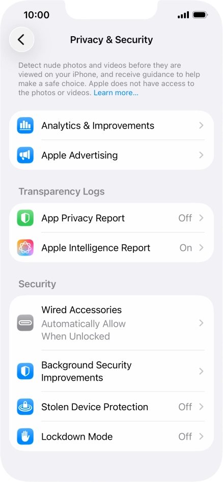 Press App Privacy Report.
