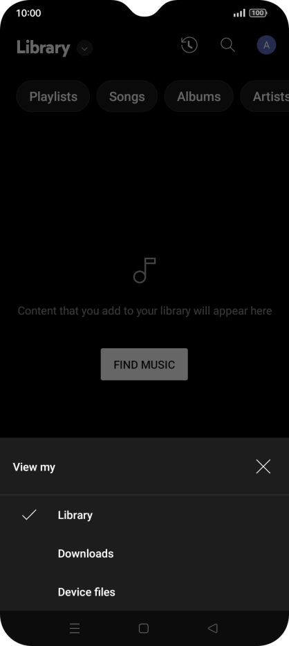 Press the required category and go to the required audio file.