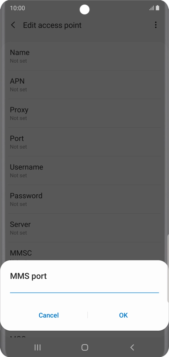 Key in 8080 and press OK.