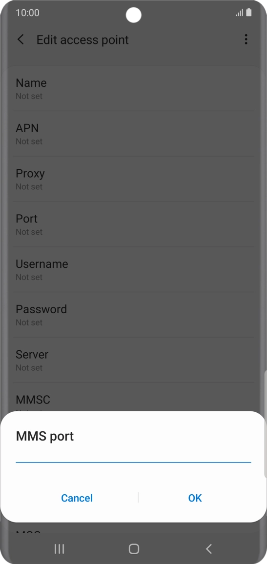 Key in 8080 and press OK.