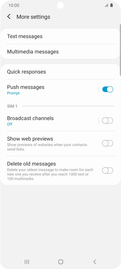 Press Text messages.