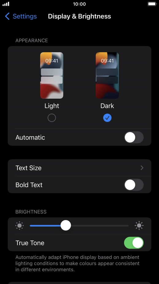 Press the indicator next to 