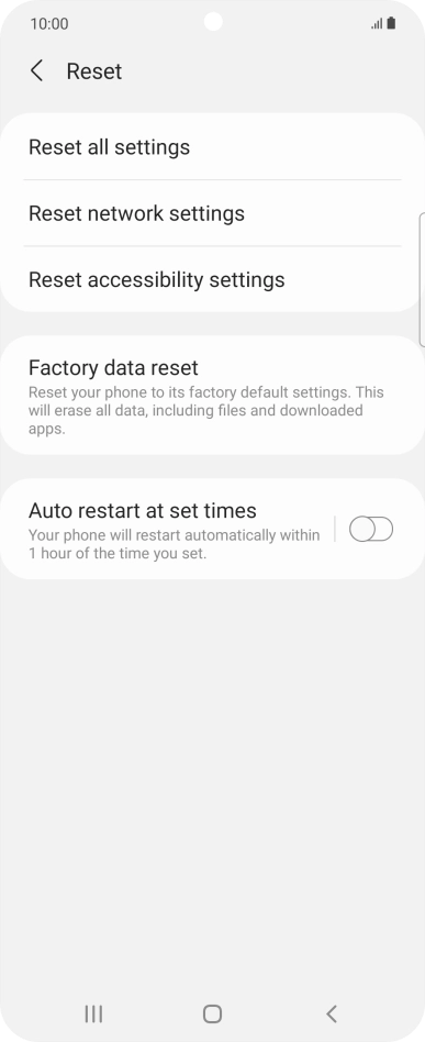 Press Factory data reset.