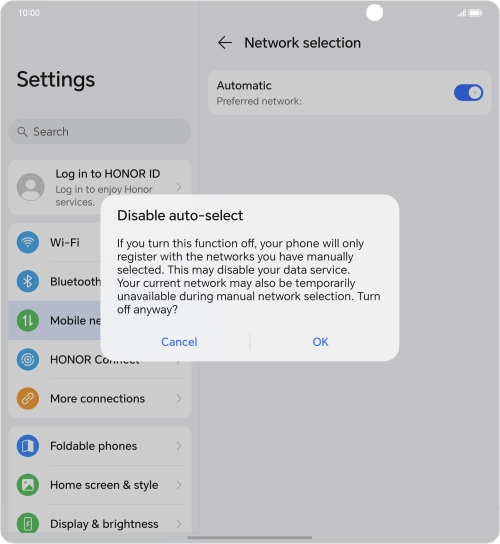 Press OK and your phone will search for networks.