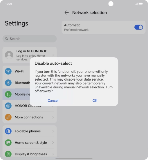 Press OK and your phone will search for networks.