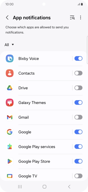 Press the drop down list.