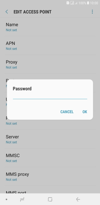 Key in secure and press OK.