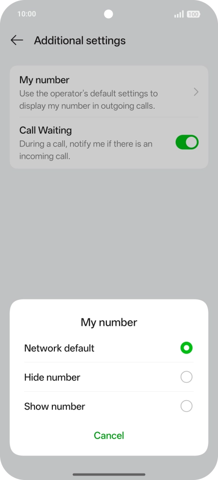 Press Show number to turn on caller identification.