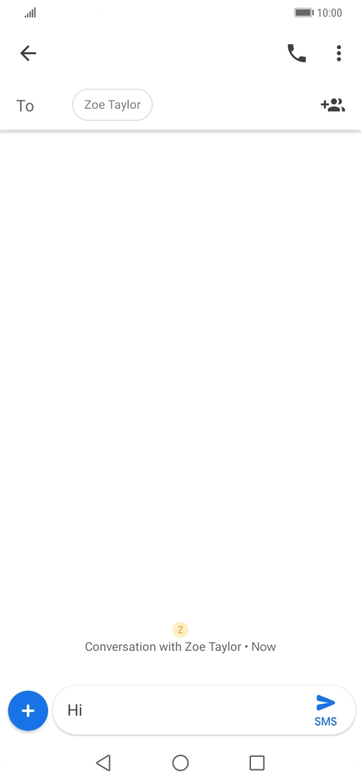 Press the send icon when you've finished your text message.