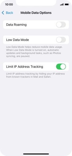 Press the indicator next to 