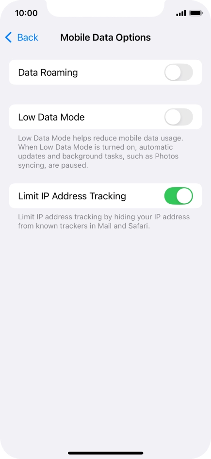 Press the indicator next to 