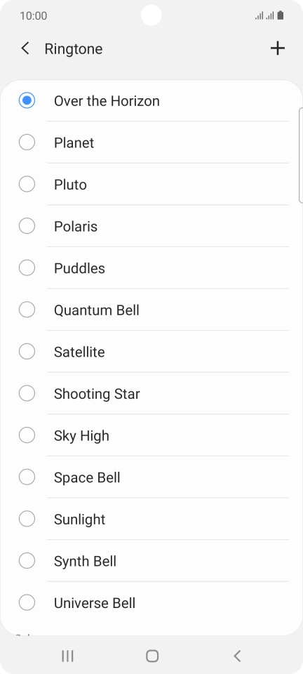 Press the add ring tone icon.