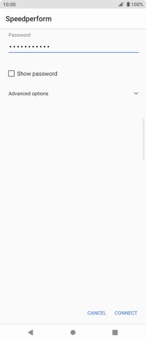 Key in the password for the Wi-Fi network and press CONNECT.