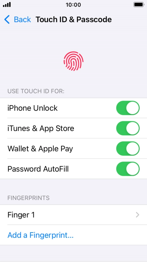 Press the indicators next to the required settings to turn them on or off.