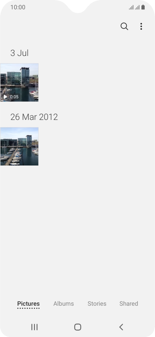 Press Albums and go to the required folder.
