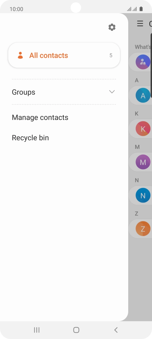 Press Manage contacts.