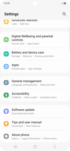 Press Software update.