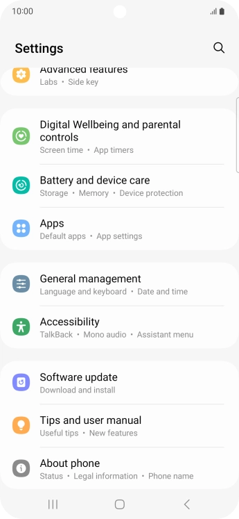 Press Software update.