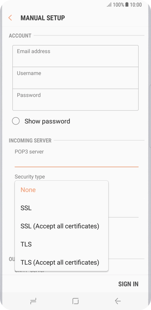 Press None to turn off the function.