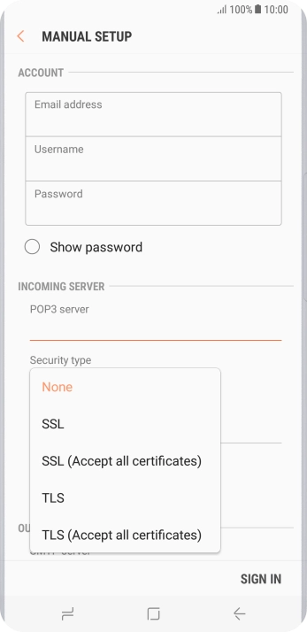 Press None to turn off the function.