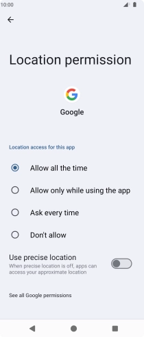 Press the required setting to turn the function on or off.