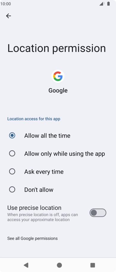 Press the required setting to turn the function on or off.