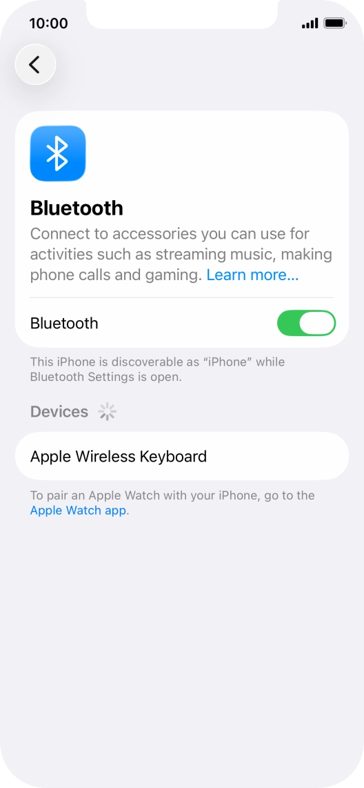 Press the required Bluetooth device and follow the instructions on the screen to pair the device with your phone.