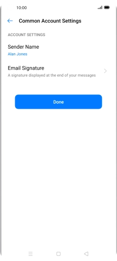 Press Sender Name and key in the required sender name.