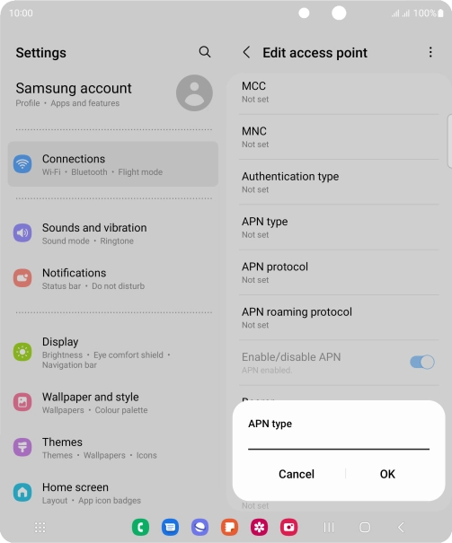 Key in default and press OK.