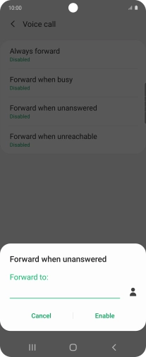 Key in +447953222222 and press Enable.