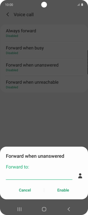 Key in +447953222222 and press Enable.