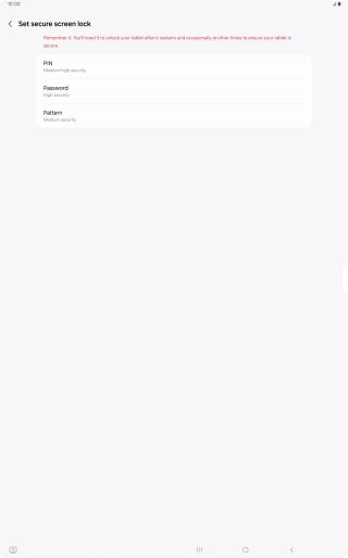 Press the required lock code and follow the instructions on the screen to create an additional lock code.